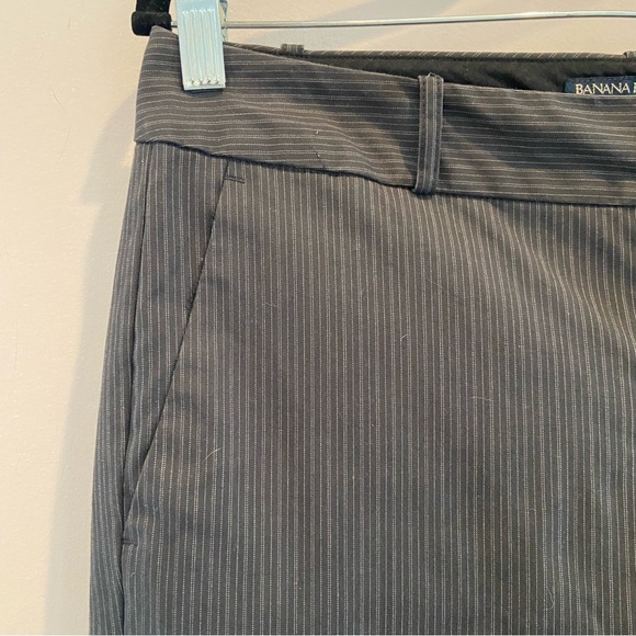 BANANA REPUBLIC Y2K Low Rise Flare Pinstripe Pants Grey Size 6 Petite - Picture 4 of 8